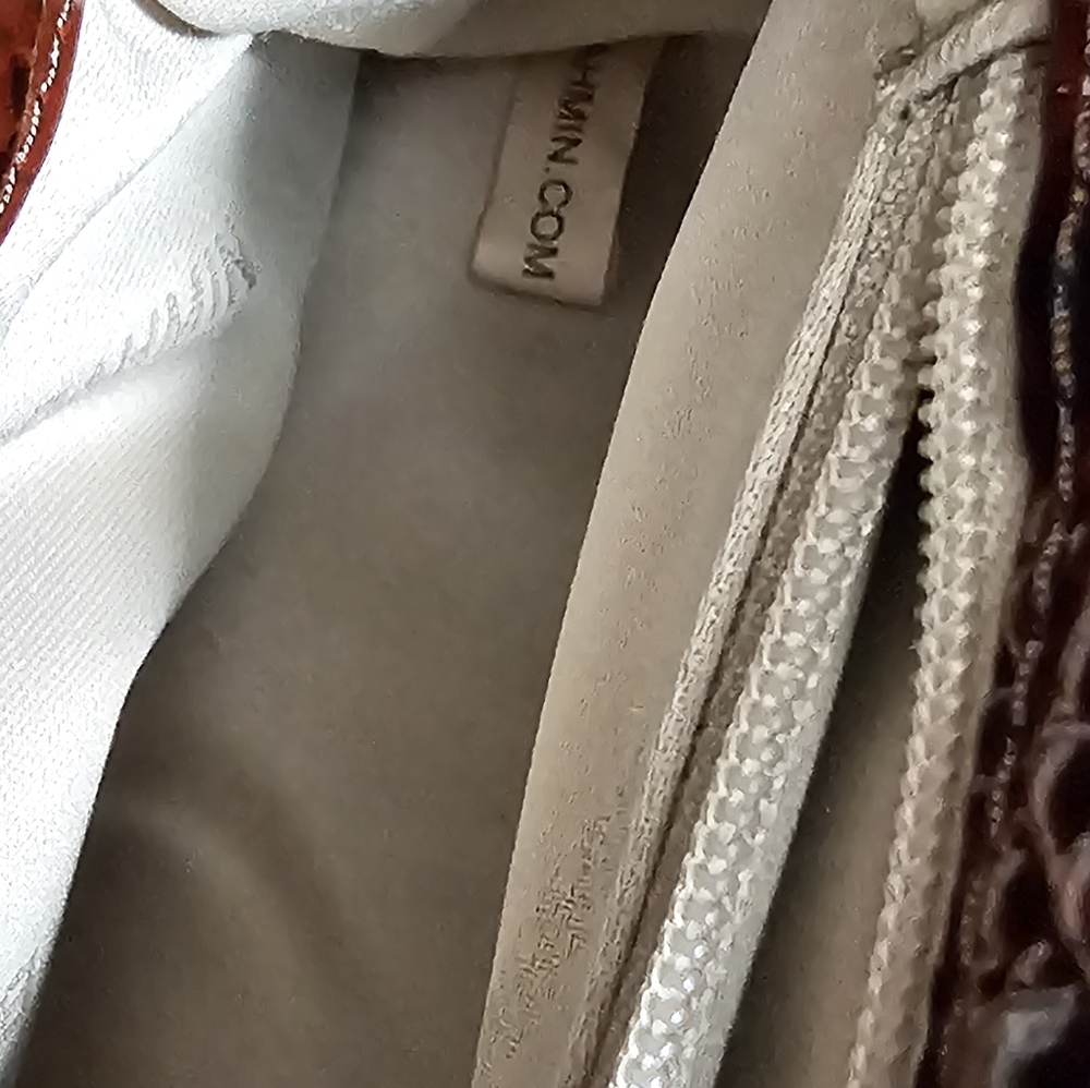 Brahmin Pecan BrownCrocodile Daylan Embossed Shoulder Bag - Picture 10 of 12